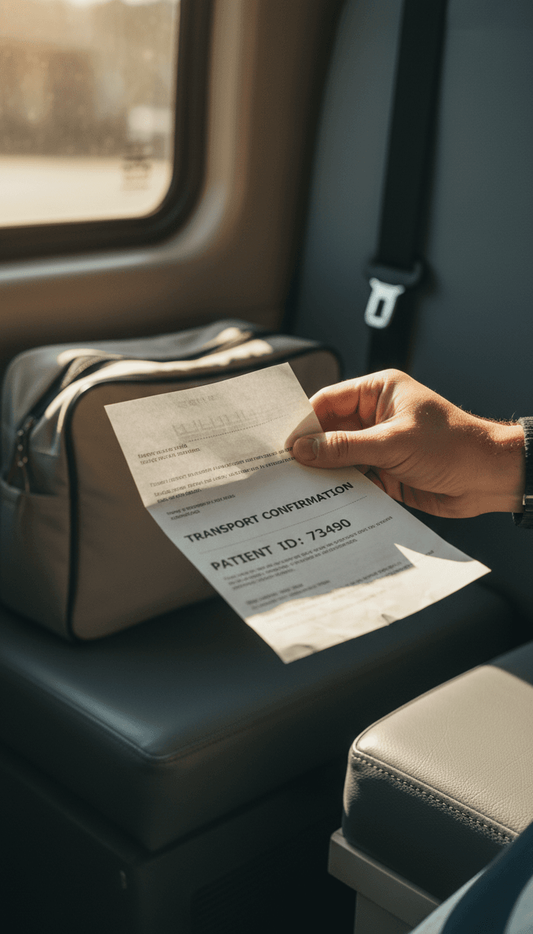 Patient holding transport confirmation